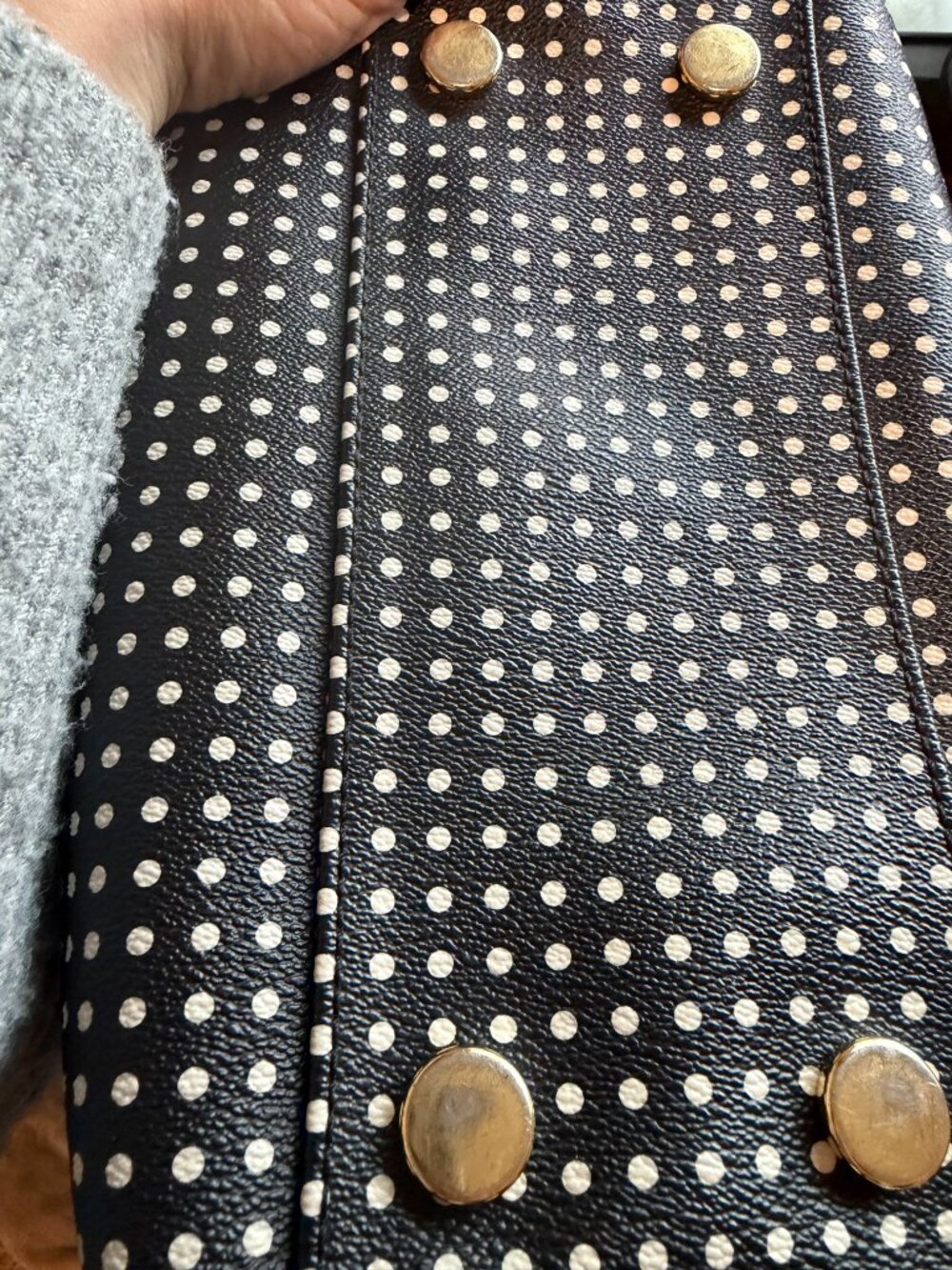 Fossil Sydney Polka Dot Satchel Bag & Matching Wallet Set - Picture 16 of 16